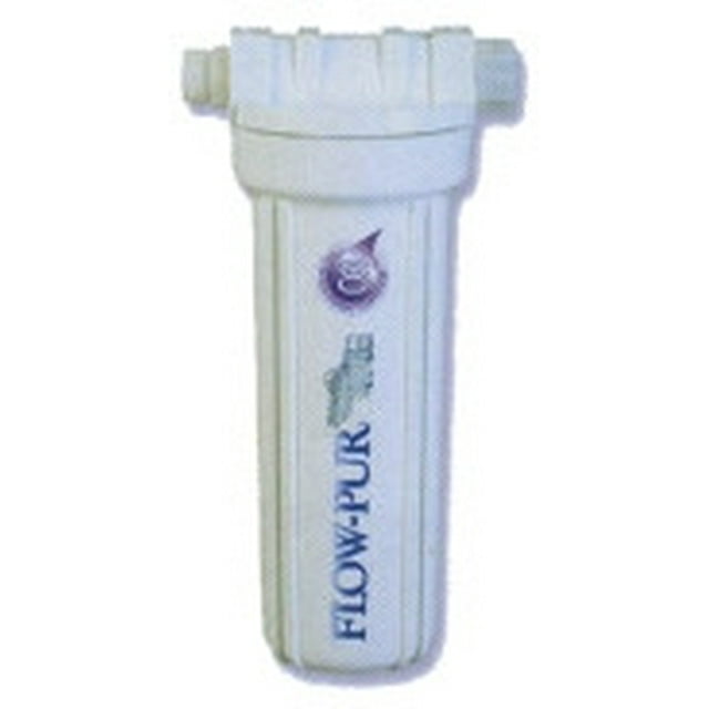 FlowPur Watts Fresh Water Filter POE12GHGACB Fits Outside Of RV/Boat To Water Supply Hose; Single Filter; With 8 GAC Carbon Block Filter Cartridge; 5 Microns; Single