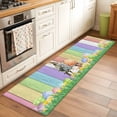 thumbnail image 3 of Easter Rabbbits 2'x6' Runner Rug, Eggs Spring Floral Grass Colorful Wooden Washable Non-Slip Area Rugs for Hallway Kitchen Floor Bedroom Entryway, StainResistant Laundry Carpet Decoration Indoor Mat, 3 of 9