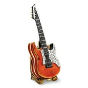 Jere Luxury Giftware Bejeweled STRUMMIN' TUNES Red Guitar Pewter and Enamel Trinket Box and Matching Pendant Charm