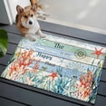 thumbnail image 3 of 2x3 Ft Entryway Area Rug, Coastal Coral Kitchen Rug Runner Washable Floor Mat, Summer Beach Starfish Teal Blue Woode Non Slip Indoor Door Mat Throw Carpet for Bathroom Living Room Bedroom, 3 of 8