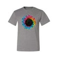 thumbnail image 2 of Wild Bobby, Colorful Tie Dye Sunflower Womens, Streetwear, Men's Graphic Tees, Heather Grey, Large, 2 of 3