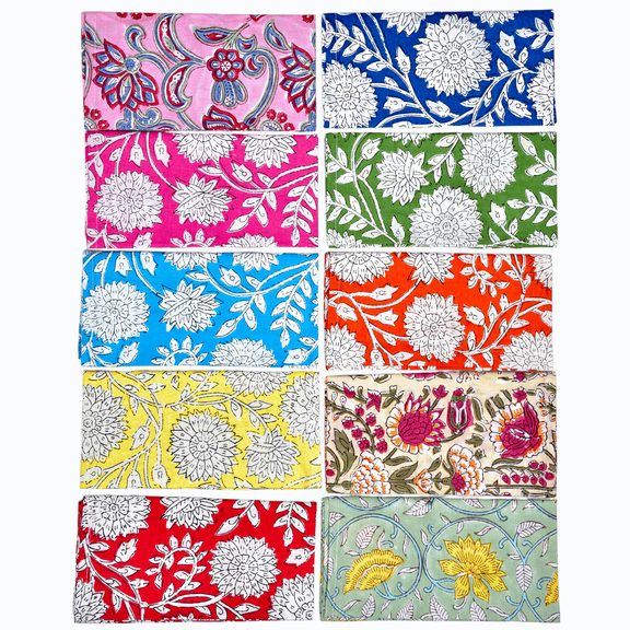 Vivanta Hand Block Print Cloth Napkins Dining Table Napkin Set of 10 – 16x16 Inch for Farmhouse Decor Thanksgiving, Christmas, Easter, Party, Wedding, Printed Washable Reusable Cotton Dinner Napkins