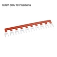 thumbnail image 3 of Tira de bloque de terminal de 600V 30A de 10 posiciones tipo horquilla preaislada roja, 3 of 3