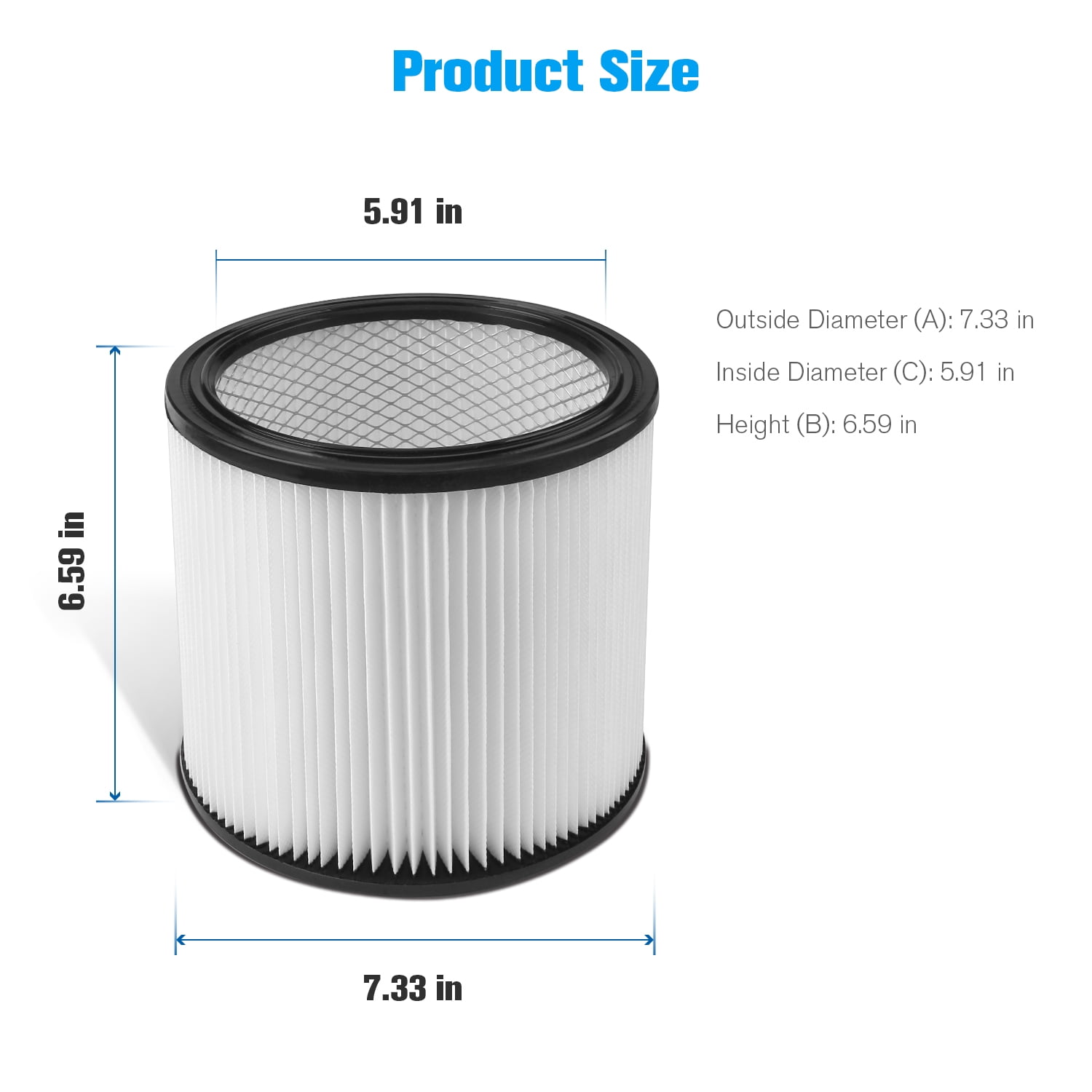 Filter Cartridge Fits Shop Vac Wet Dry Replace 90304 9030400 903-04-00 9034