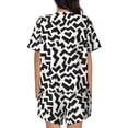 thumbnail image 4 of Womens Pajama Sets With Pocket, black white geometry Lounge Sets Short Sleeve Sleepwear PJ Sets for Women, 4 of 6
