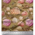 thumbnail image 1 of Soimoi Brown Rayon Fabric Leaves & Madhabilata Floral Print Fabric by Yard 56 Inch Wide, 1 of 3