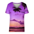 thumbnail image 4 of GaThRRgYP Workout Tops for Women,Womens Shirts Plus Size,Womens Spring and Summer Casual V-Neck T-Shirt Printed Short Sleeved Top, 4 of 5