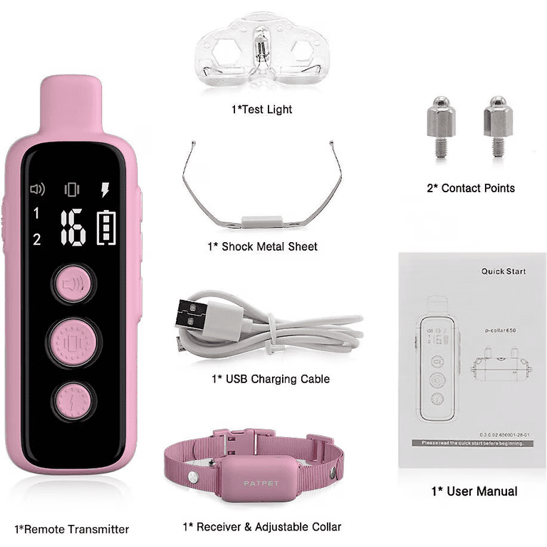 Patpet P650 Dog Training Collar, 1000ft Range, Waterproof, Beep
