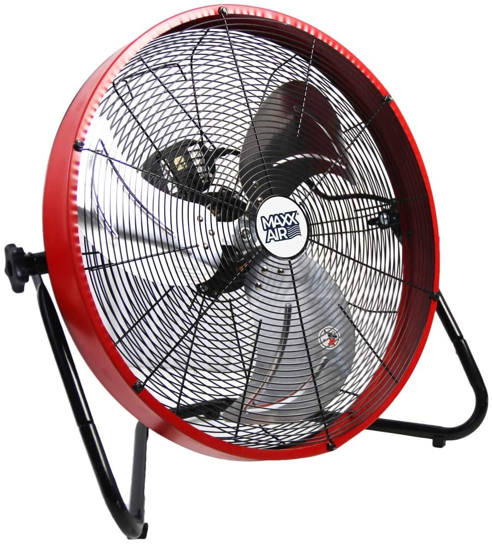 MaxxAir HVFF 20S REDUPS Shroud Floor Fan, 20Inch, Red