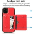 thumbnail image 3 of Card Slot Holder Wallet Case for iPhone 11 Pro 5.8 inch 2019, Premium PU Leather Case Kickstand with Hidden Magnetic Closure Flip Durable Shockproof Protective Cover - Red, 3 of 14