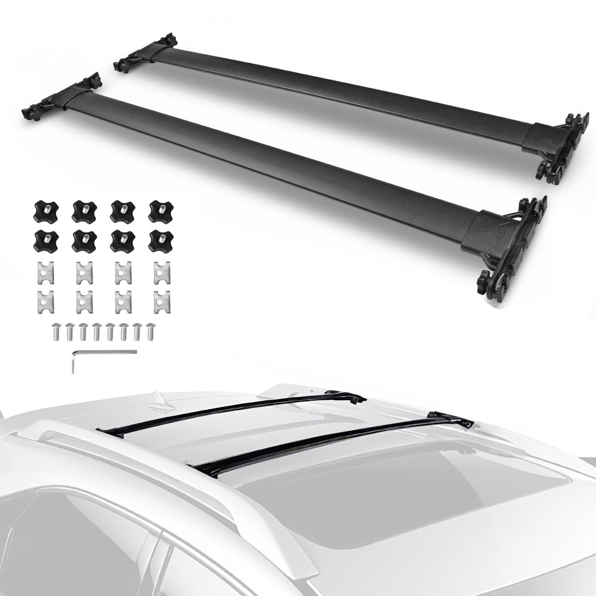 MOSTPLUS Roof Rack Cross Bars Rail Compatible with Ford Escape 2014 2015 2016 2017 2018 2019 Cargo Racks Rooftop Luggage Canoe Kayak Carrier Rack