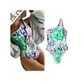 thumbnail image 4 of Liacowi Women One Piece Swimsuit One Shoulder Swimwear Sleeveless Graffiti Print Tummy Control Bathing Suits, 4 of 5