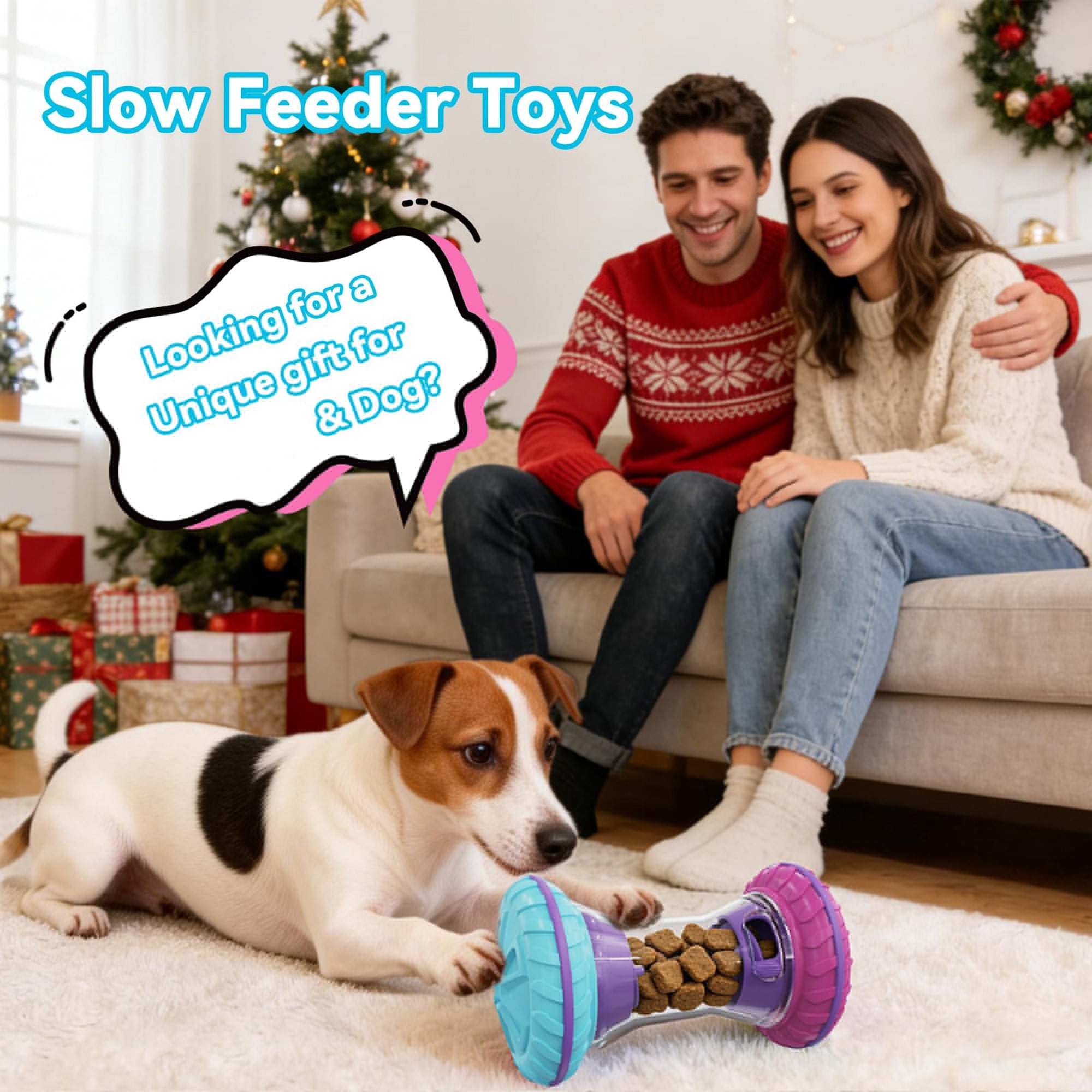 Durable interactive dog puzzle toys for all sizes, mental stimulation & treat dispensing. Perfect for play & anxiety relief. Pink.