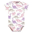 thumbnail image 4 of Touched by Nature Unisex Baby Organic Cotton Bodysuits, Retro Dino, 6-9 Months, 4 of 5