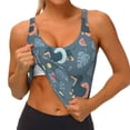 thumbnail image 3 of Salouo Dachshund Dog Puppy Print Sports Bras for Women,Womens Round Neck Sports Bra Workout Crop Tank Tops Padded with Built in Shelf Yoga Bra-Large, 3 of 8
