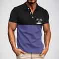 thumbnail image 2 of Zekutng T Shirts for Man Beach Palm Tree Print Collared Color-Blocked Short-Sleeve Shirt,Sizes S-3XL, 2 of 4