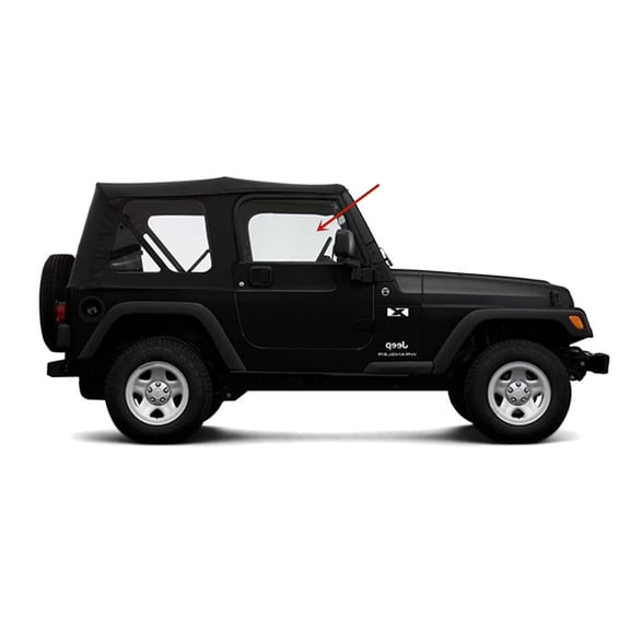Passenger Right Side Door Window Door Glass Compatible with Jeep Wrangler 2 Door Utility 1997-2006 Models