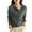 Grey, variant on Women's Fall & Winter Solid Button Front Asymmetrical Neck Sweater, Casual Slim Long Sleeve Knitwear Top