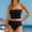 Black, variant on UTSJKR Women Strapless Bikini Set High Waisted Tummy Control Swimsuit Ribbed 2 Piece Y2K Summer Cute Bathing Suit Hot Pink S
