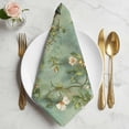 thumbnail image 2 of Spring Leaves Cloth Napkins, Oil Light White Flowers Country Vintage Green Washable and Reusable Dinner Napkins Set of 8, Table Napkin for Kitchen Party Birthday Wedding Hotel Housewarming 20"x20", 2 of 9