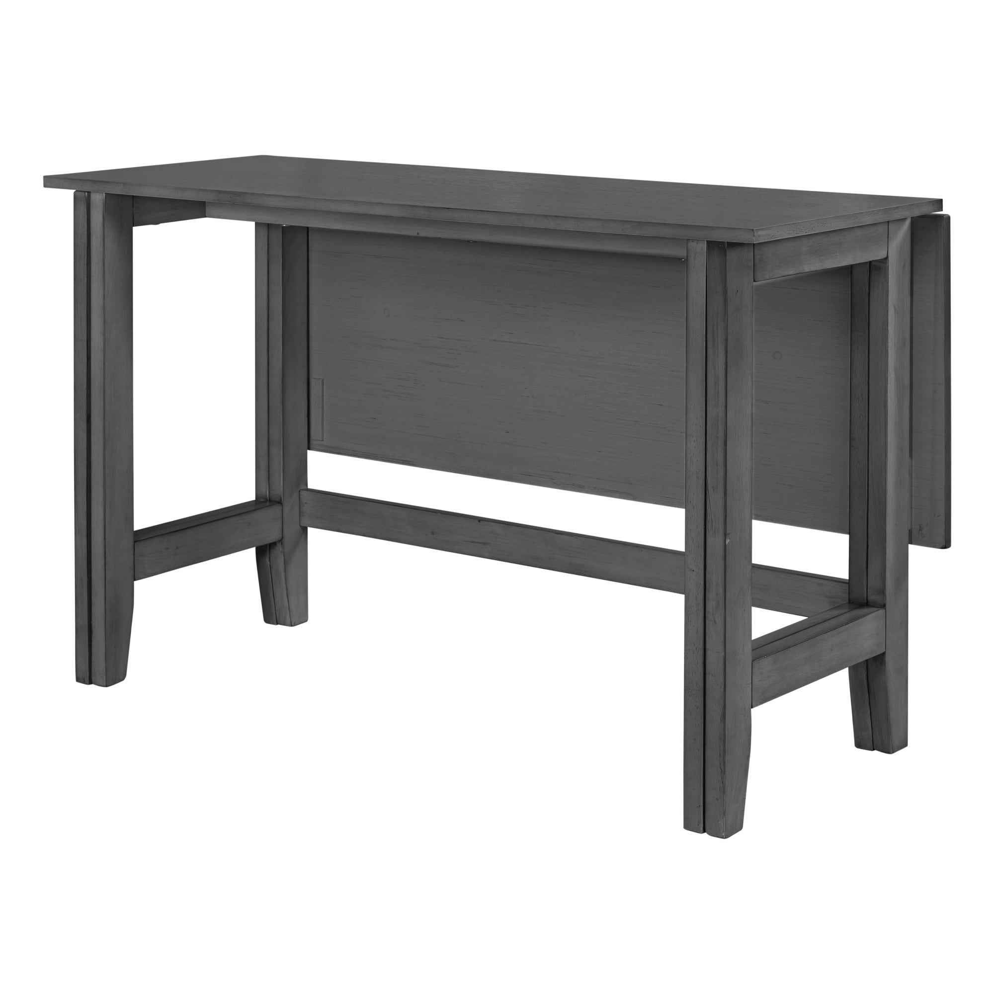 Euroco 47" Wood Extendable Dining Table for 4, Farmhouse Kitchen Table with Drop Leaf for Small Places, Dining Room, Living Room,Grey