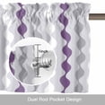 thumbnail image 6 of Purple Wave Line Valance Curtain for Windows Modern Gray Striped Abstract Gradient Rod Pocket Curtain Valances Short Window Treatments Panels for Kitchen Bathroom Laundry Room Basement 42 x 12 Inch, 6 of 9