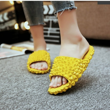 

Zpanxa Slippers for Women Creative Durian Slides Ladies Beach Shoes House Slippers Summer Sandals Flip Flops for Women Yellow 36-37