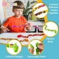 thumbnail image 5 of Playbees Wiggly Jointed Snakes - Pack of 12 - Wacky Fun and Educational Plastic Toys for Kids Learning, Carnival Prize, Party Favor Fidget Toy for Kids, Gift Idea for Boys and Girls Educational Toys, 5 of 6