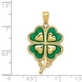 thumbnail image 4 of 14K Yellow Gold Charm Pendant Acrylic 30 mm 20 4-Leaf Clover With Enameled Tips, 4 of 4