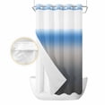 thumbnail image 2 of Blue Grey Ombre No Hook Shower Curtain Waterproof,Bathroom Curtains with Snap in Liners and See Through Top Window,Modern Geometric Striped Abstract Art Hotel Style Bathtub Curtains Shower 54"Wx78"L, 2 of 8
