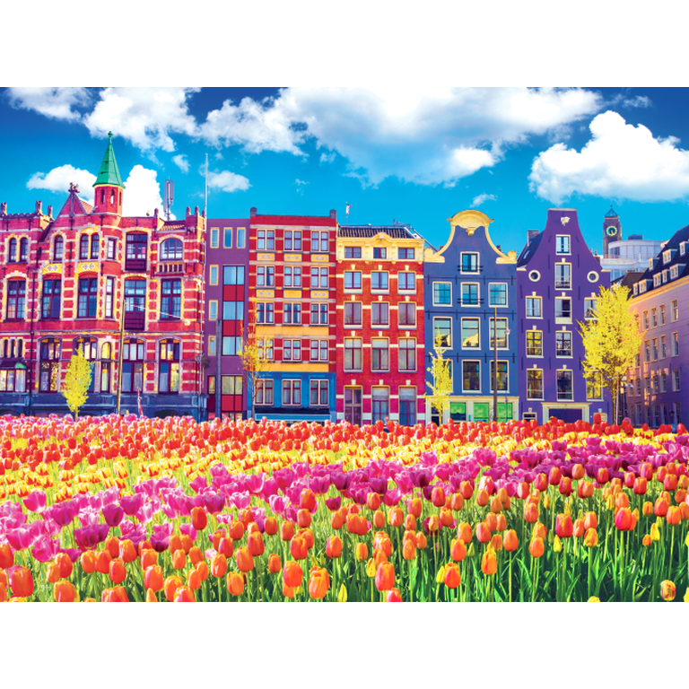 Cra-Z-Art Kodak 1000-Piece Traditional Old Building and Tulips in