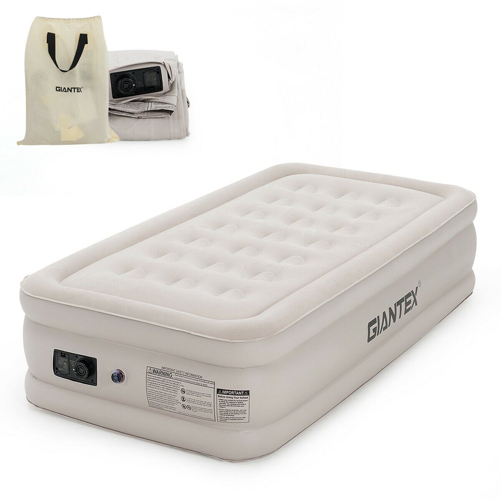 Air Mattress Elevated Raised Bed Inflatable Builtin Pump Carry Bag 18