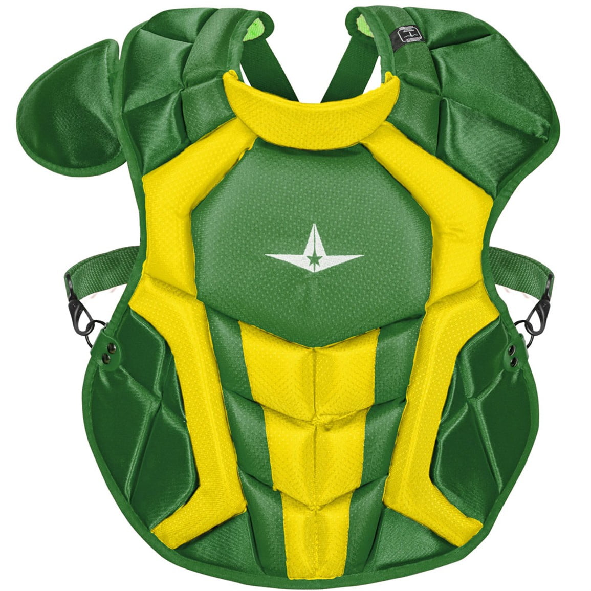 Set Complet Protection Attrapeur All Star System 7 Axes Jeunesse 10-12 Ans - Vert Foncé/or