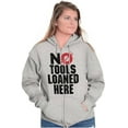 thumbnail image 3 of No Tools Loaned Here Mechanic Humor Unisex Fleece Graphic Zip Up Hoodie Brisco Brands 2X, 3 of 5