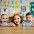 thumbnail image 6 of CoreLiving Easter Bunny Ears Headband for Women Floral Rabbit Ear Crown with Plush Furry White Trim and Colorful Spring Flowers for Easter Party Favors, 6 of 9