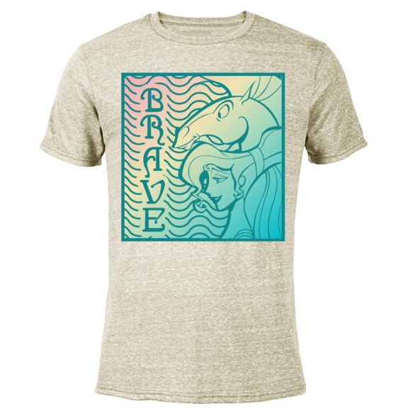 Disney Hercules Meg Megara Pegasus Brave - Short Sleeve Blended T-Shirt for Adults - Customized-Yellow