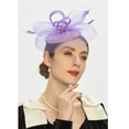 thumbnail image 2 of Mifelio Fascinators Hats for Women Tea Party Fascinator Ken/tuckys Derbys Hat Fascinator Pillbox Hat Headband for Cocktail Hair Accessories for Women Purple, 2 of 8