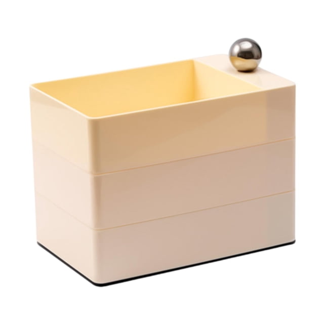 Joyero giratorio de 3 capas Organizador de joyas de joyería Case de la bandeja de la bandeja del anillo del anillo del anillo de pulsera para botones lechoso