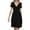 Black, variant on Summer Dresses for Women Under $10 Fashion Dress Solid Casul V-Neck Knee-Length Short Sleeve Long Dress