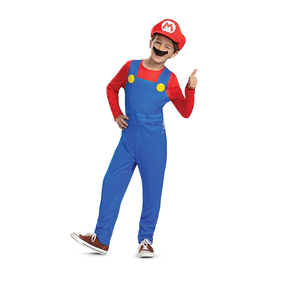 Nintendo Super Mario Bros. Mario Halloween Costume for Children, Boys Size M(8), by Disguise