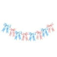 thumbnail image 2 of xaoyunyn Bow Garland Ribbon Bow Banner,Christmas Satin Ribbon Ornaments for Birthday,Bachelorette Party,Blue, 2 of 6