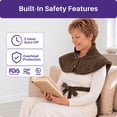 thumbnail image 3 of KEKOY Heating Pad for Back, Neck & Shoulders Pain Relief, Wearable Electric Heat Pad with Detachable Belt, 4 Heat Settings, 2-Hour Auto Shut-Off, Fast Heating, 24"x33", Dark Brown, 3 of 10