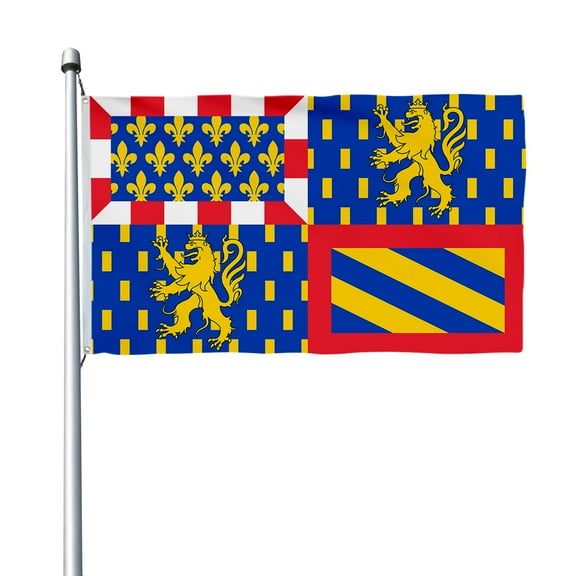 Aihccy Bourgogne-Franche-Comté Flag with Brass Grommets Size - 3x5Ft