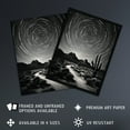 thumbnail image 3 of Moon And Star Time Lapse Trails Stars Tracing Their Journey Across The Sky Desert Cactus Unframed Wall Art Print Poster Home Decor Premium, 3 of 5