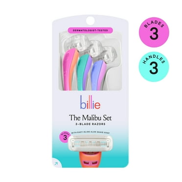 Billie 3-Blade Women's Disposable Razors, The Malibu Set, Women's Manual Razors, 3 Ct