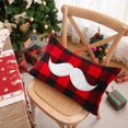 thumbnail image 6 of Nkmbld Christmas Pillow Covers Christmas Red and Plaid Embroidery Pillow Cushion Cover for Winter Holiday Farmhouse Home Sofa Couch Decoration, Red, 6 of 8