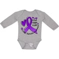 thumbnail image 3 of Inktastic Love, Care, Cure Cystic Fibrosis Awareness Purple Ribbon Boys or Girls Long Sleeve Baby Bodysuit, 3 of 5