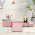 thumbnail image 2 of Costway 5PCS Climb and Crawl Playset with Ball Pit for Kids Zippers for Playroom Pink, 2 of 10