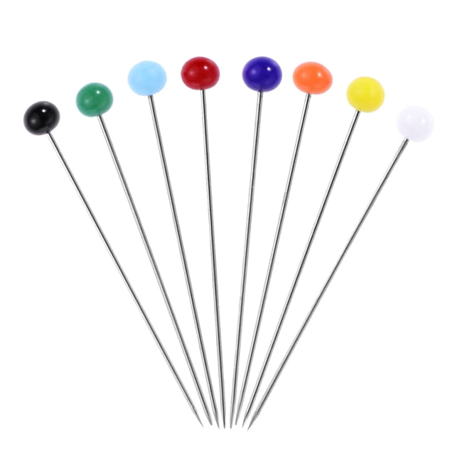 MasteelfCA 200pcs Glass Head Multicolor Sewing Pin for DIY Sewing Crafts (4mm Head + 34mm Pin)