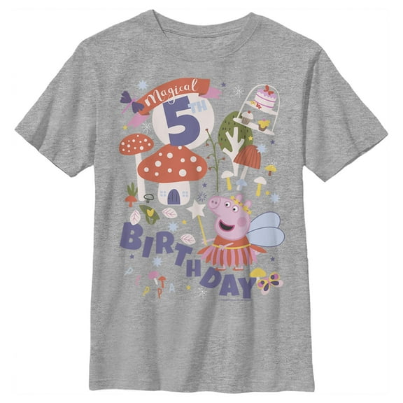 Boy's Peppa Pig Magical 5th Birthday Graphic T-Shirt